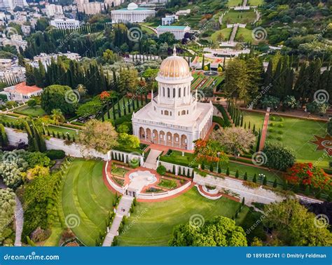 Aerial View of Bahai Garden and Bahai Temple in Haifa, Israel Editorial Photo - Image of ...