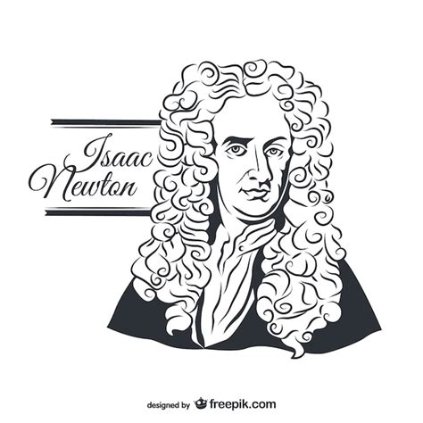 Free Vector | Isaac newton portrait