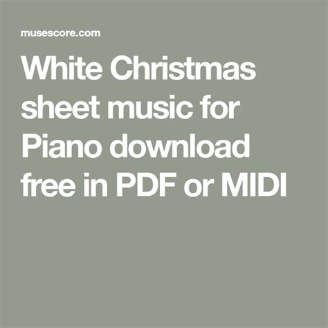 White Christmas | Christmas sheet music, White christmas, Piano sheet music