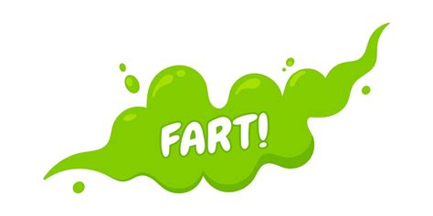 Smelling green cartoon fart cloud flat style design vector illustration with text fart. 6208002 ...