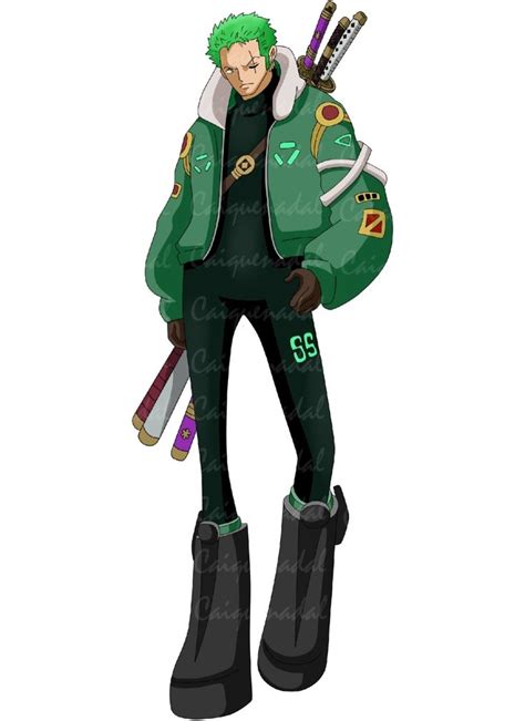 an anime character with green hair and black boots, holding two ...