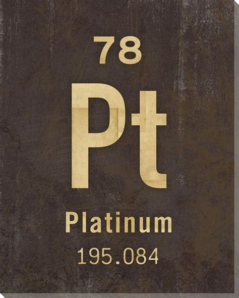 Platinum - Periodic Table of Elements Wrapped Canvas Giclee Print - Wall Decor - Artwork