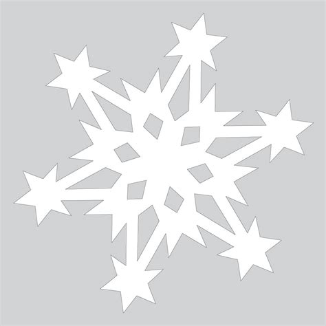 Paper Snowflake Pattern with Stars Cut out Template | Free Printable ...