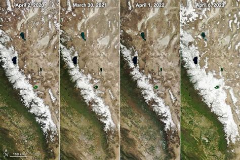 Satellite photos show dramatic scale of Sierra snow in 2023 - Los ...