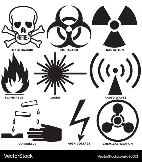 Warning and hazard symbols Royalty Free Vector Image