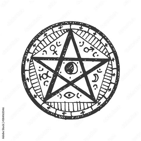 Esoteric and astrology mystic sign with moon, witchcraft sacred sign ...