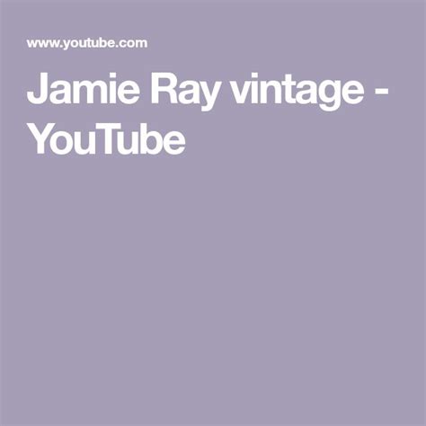 Jamie Ray vintage - YouTube | Jamie, Easy holidays crafts, Vintage