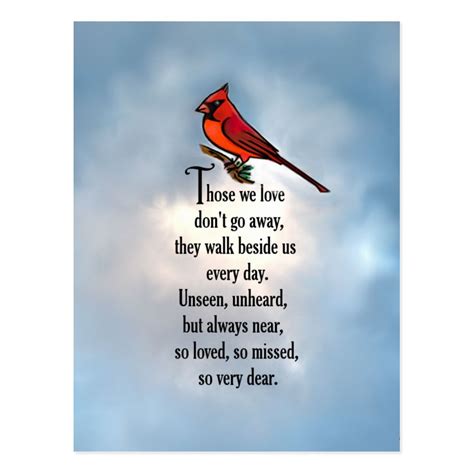 Cardinal "So Loved" Poem Postcard | Zazzle | Love poems, Memorial poems, Poems