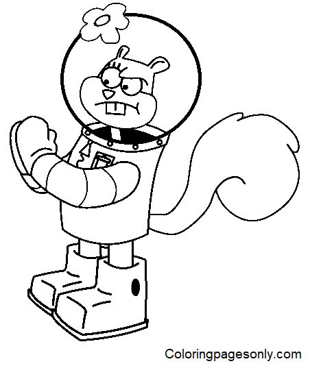 Angry Sandy Cheeks Spongebob Coloring Page - Free Printable Coloring Pages