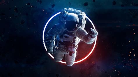 Neon Astronaut Wallpaper