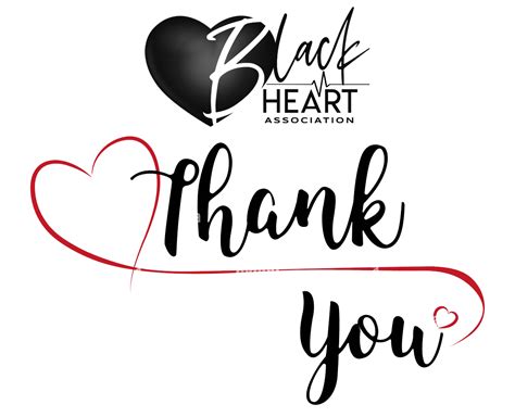 Thank You For Volunteering - Black Heart Association