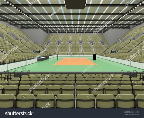 3d Render Beautiful Sports Arena Volleyball Stock Illustration ...