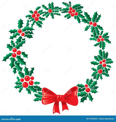 Holly wreath stock vector. Illustration of frame, decor - 27995353