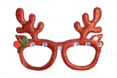 5215 Red christmas glasses accesories isolated on a transparent ...