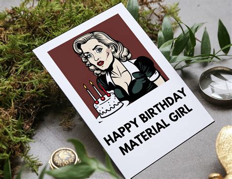 Madonna Birthday Card Material Girl Girlfriend Romantic Card - Etsy