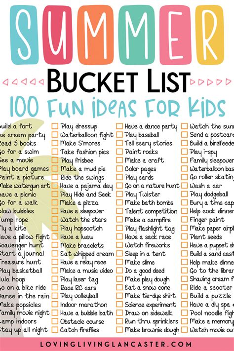 Summer Bucket List For Families: 100 Fun Ideas For Kids