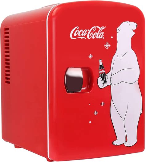 Buy Coca-Cola 4L Mini Fridge 6 Can Portable Cooler/Warmer, Compact Personal Refrigerator for ...