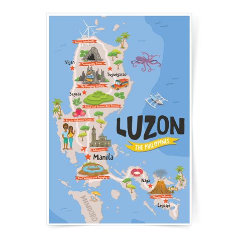 Luzon Illustrated Map Poster – Pinspired Art Souvenirs