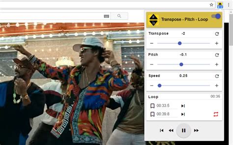 Transpose pitch speed loop for videos - Chrome Web Store