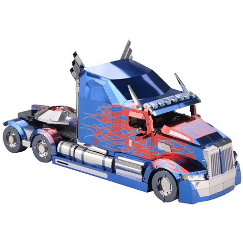 MU Transformers 5 Optimus Prime Western Star Truck YM-L039 DIY 3D Metal Puzzle Assemble Model ...