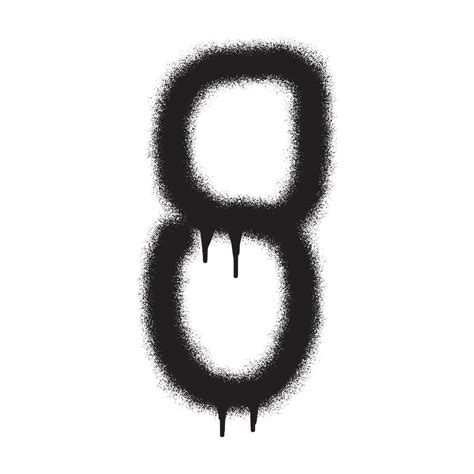 Graffiti number 8 with black spray paint. Vector illustration. 20435118 ...