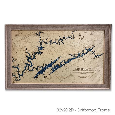 Norris Lake Map, Norris Lake, Norris Lake Gift, Cumberland Mountains ...