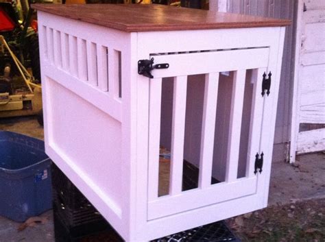 Large Wooden Dog Crate End Table | Wooden dog crate, Dog crate end table, Crate furniture diy