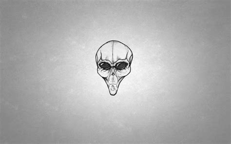 digital Art, Minimalism, Skull, Drawing, Aliens, Monochrome Wallpapers ...