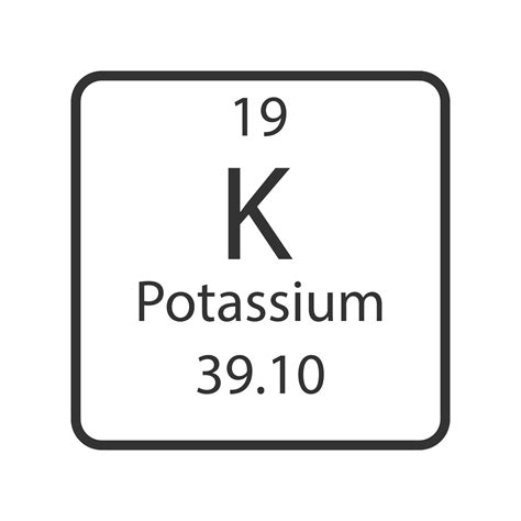 Potassium symbol. Chemical element of the periodic table. Vector ...