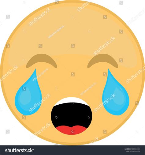 Vector Illustration Crying Emoticon Stock Vector (Royalty Free ...