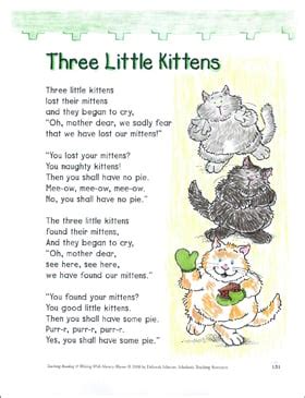 Three Little Kittens Nursery Rhyme Printables