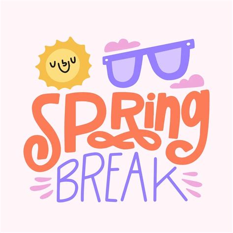 Free Vector | Spring break lettering concept