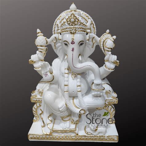 Marble Ganesh Idol for Home 24": Buy Best! - The Stone Studio