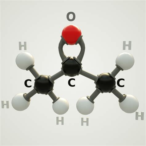 Acetone molecular model - TurboSquid 1380744