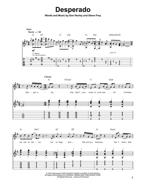 Desperado by Eagles - Guitar Tab Play-Along - Guitar Instructor