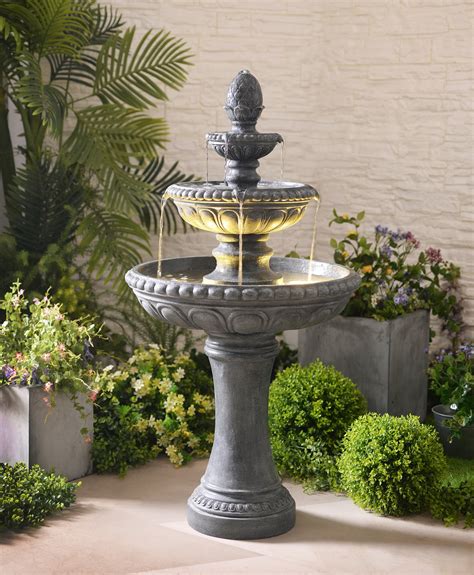 Outdoor Floor Water Fountain 48" High Three Tiered for Yard Garden Patio Deck Home 51030SMZC ...