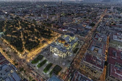 Mexico city arts palace aerial night view 18809589 Stock Photo at Vecteezy