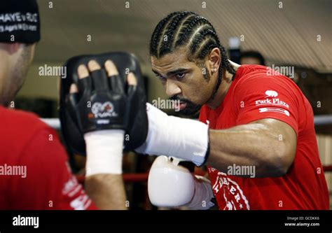 Boxing - David Haye Media Work Out - London. David Haye with trainer Adam Booth (left) during a ...