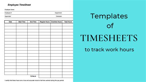 Excel Timesheet Templates