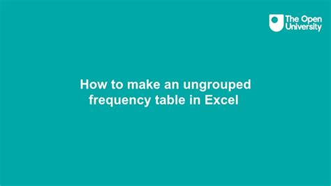 Data analysis: visualisations in Excel: 2.2.2 Ungrouped frequency distribution tables ...