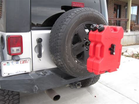 Photos of a RotoPax Fuel Can Spare Tire Mount Wrangler JK – GPR DNA