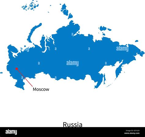 Detailed vector map of Russia and capital city Moscow Stock Vector ...