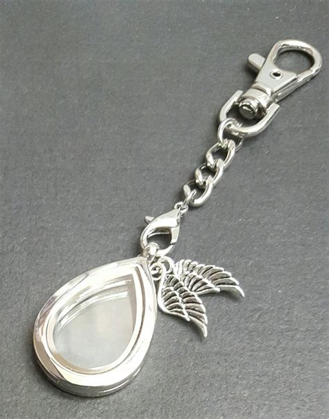 Stainless Steel Keepsake Keychain Memory Locket Memorial