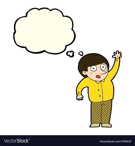 Cartoon man asking question with thought bubble Vector Image