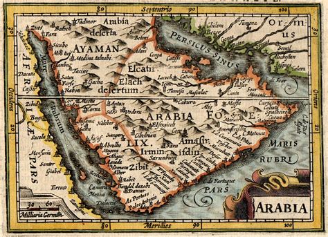 BERTIUS EARLY MAP OF ARABIA 1606 || Michael Jennings Antique Maps and ...