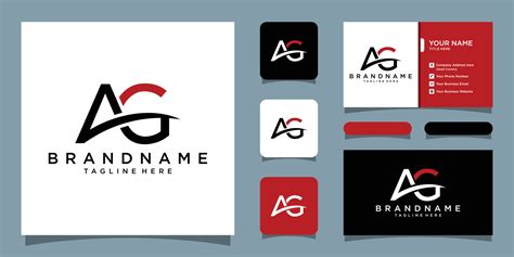 Initial AG logo design with business card design Premium Vector ...