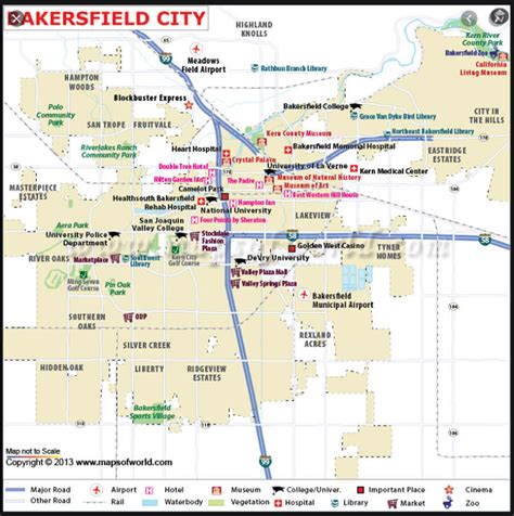 Bakersfield, California Map