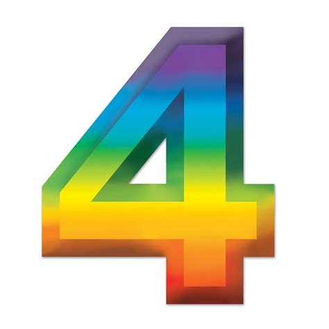 Club Pack of 24 Bright Rainbow 3-D Number "4" Party Decorations 11" - Walmart.com - Walmart.com