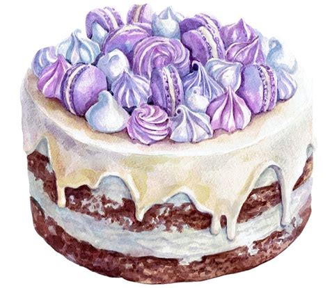 Watercolor Cake | Food illustration art, Dessert illustration ...