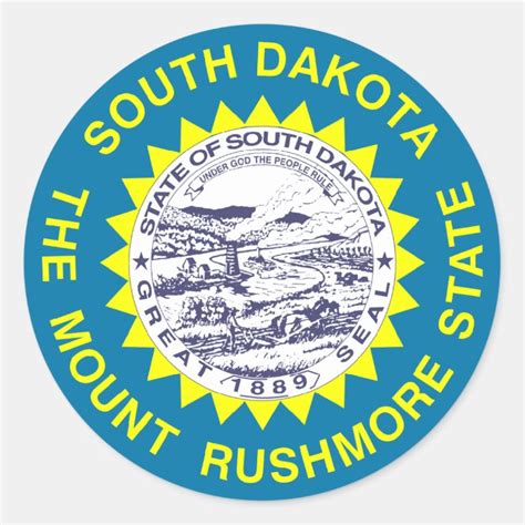 South Dakota State Flag Classic Round Sticker | Zazzle.com